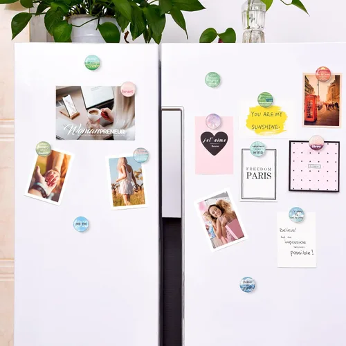 Vista 4 de MORCART 16 piezas de imanes inspiradores para nevera, imanes decorativos con citas motivacionales para casillero, pizarra blanca, gabinete, oficina