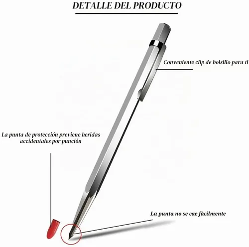 Vista 3 de Pluma de grabado de marcado de punta de carburo de tungsteno para acero