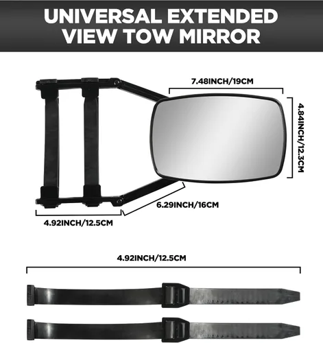 Vista 6 de AOCISKA Espejo de Remolque para Automóvil - Espejo Ajustable Universal con Abrazadera de Rotación de 360 Grados, Bloques de Nivelación para RV