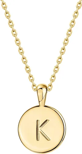 Vista 7 de PAVOI - Collar con dije de letra inicial chapado en oro de 14 quilates para mujer Collar con inicial alfabética de oro
