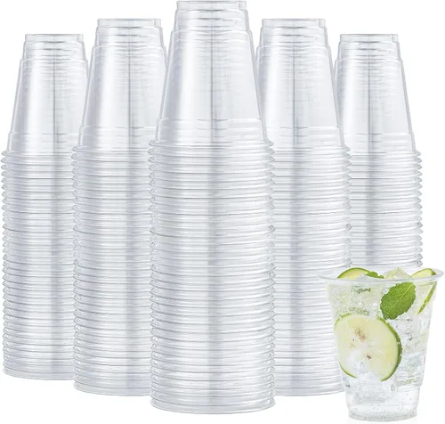 Vista 16 de Turbo Bee Paquete de 100 vasos de plástico transparente de 16 onzas, vasos desechables de plástico de cristal para fiesta para café helado, batido