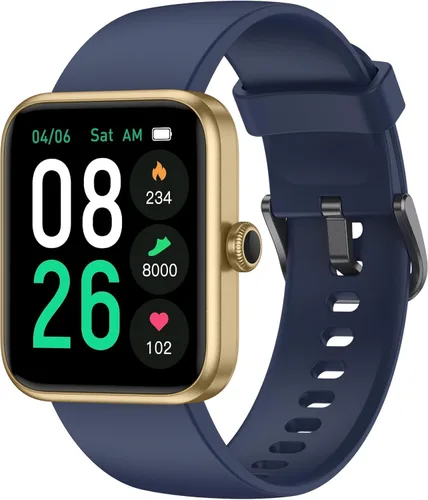 Vista 8 de Reloj inteligente TYKOIT, rastreador de fitness con monitor de frecuencia cardíaca, oxígeno en sangre, rastreador de sueño, reloj inteligente