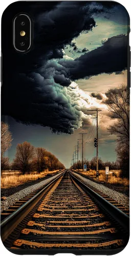 Vista 11 de Railroad Train Tracks Storm - Carcasa para iPhone 17