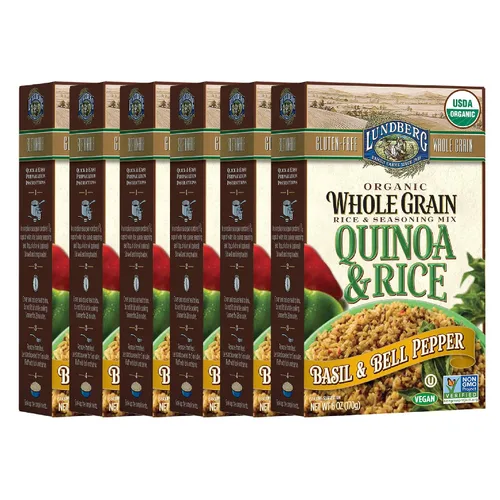 Vista 14 de Lundberg Family Farms - Arroz orgánico de grano entero y arroz silvestre, ajo y albahaca, guarnición, básico de despensa, 100% grano entero, sin