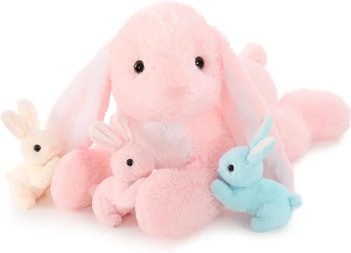 Vista 15 de BENINY - Juego de 4 piezas de peluche de águila calva, 18 pulgadas, mamá águila con 3 bebés