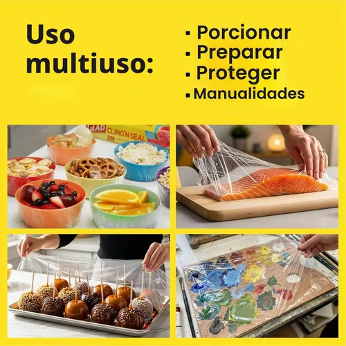 Vista 5 de Glad Papel de plástico para alimentos Cling N Seal, rollo de 200 pies cuadrados (el paquete puede variar)