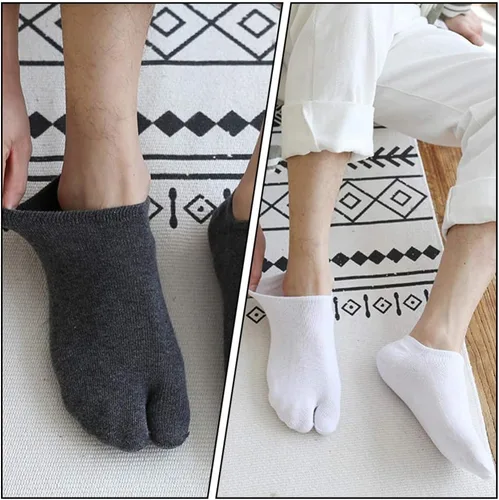 Vista 7 de Holibanna 4 pares de sandalias casuales unisex con puntera dividida para hombres y mujeres, calcetines elásticos de color mixto, talla única