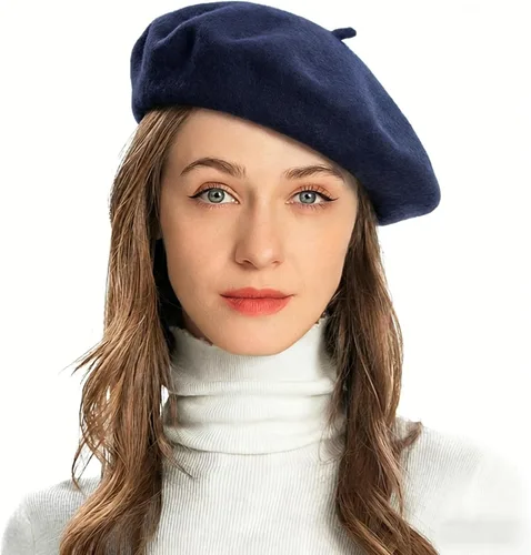 Vista 21 de ZLYC Boina Francesa de Lana Sombrero Color Sólido Gorra Boina para Mujeres y Niñas Amarillo básico