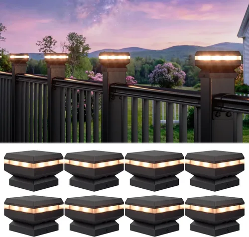 Vista 11 de Egadis Luces solares para postes de 2.56 pulgadas x 2.56 pulgadas, paquete 16