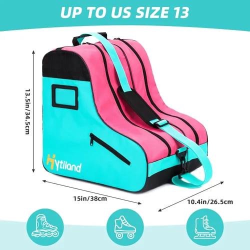 Vista 2 de Breathable Skate Bag with Adjustable Shoulder Strap - Large Capacity Fits Inline, Ice & Most Roller Skates