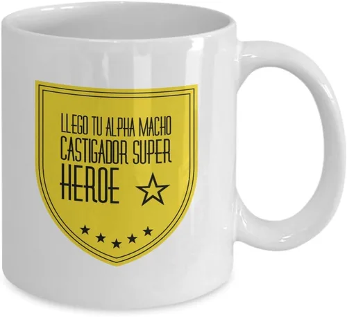 Vista 2 de Taza de Cafe Alpha Vaso, taza café divertidas, tazas personalizadas, taza de café inspiradoras, taza con mensajes positivos.