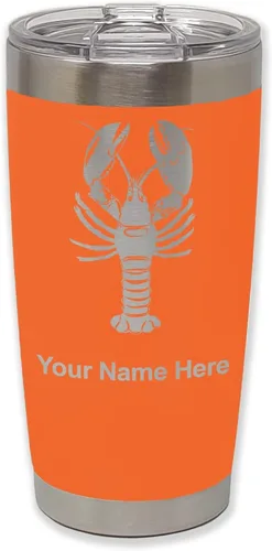 Vista 27 de LaserGram Vaso aislado al vacío de 20 onzas, langosta, grabado personalizado incluido (negro)
