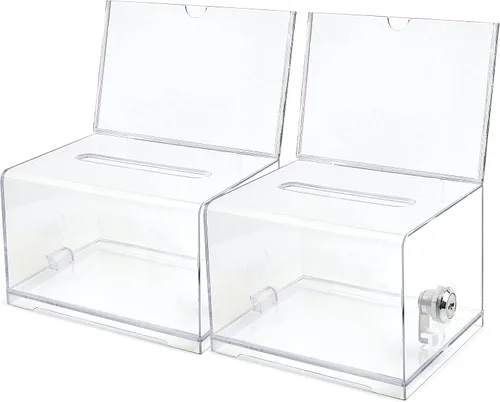 Vista 6 de Boleta de colección de donaciones, boletín y dibujo, votación o comentario, caja de sugerencias de oficina y recaudación de fondos, 6.25 x 4.75 x 4
