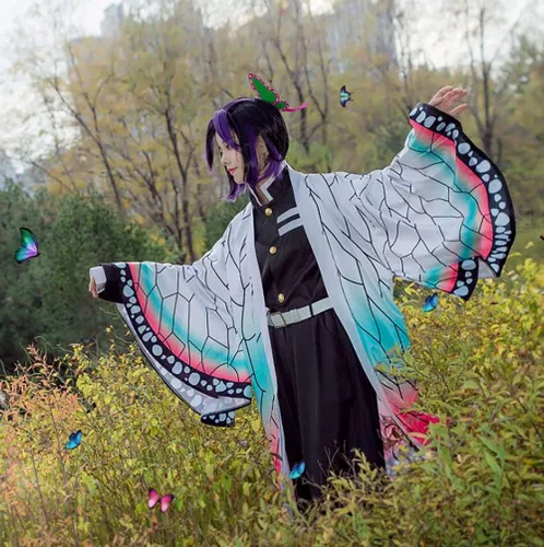 Vista 6 de Disfraz de anime para mujer, traje completo de Kochou para fiesta de Halloween