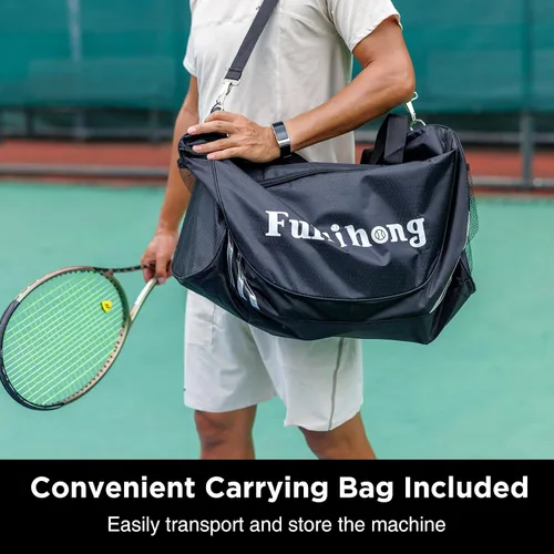 Vista 4 de Furlihong 3807BH Máquina de pelotas de tenis con base triangular, velocidades ajustables, oscilación izquierda y derecha, lanzamiento con balanceo