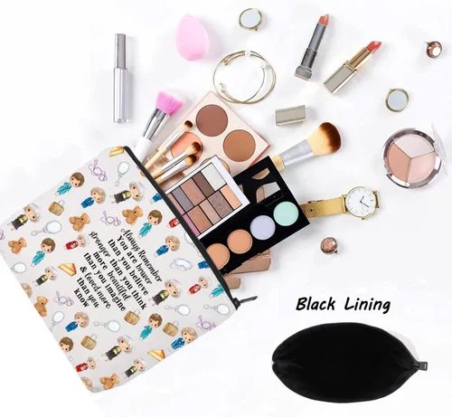 Vista 3 de LEVLO Bolsa de maquillaje de inspiración dorada, regalo para fanáticos del programa de televisión dorado, eres más valiente y más inteligente de lo