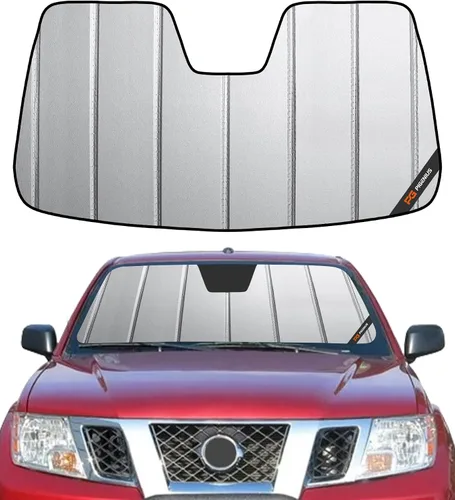 Vista 10 de Parasol para Parabrisas Pigenius para Nissan Frontier 2022-2025 - Protección para Ventana Delantera Gris