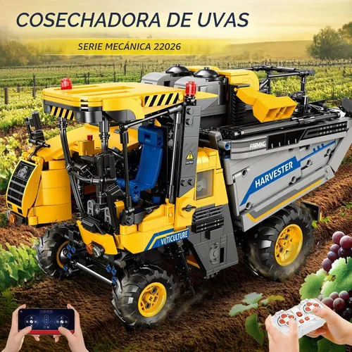 Vista 2 de Reobrix Uva Cosechadora RC Tractor Building Set Ciudad Construcción