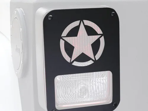 Vista 4 de Hooke Road Protector de luz trasera JK Wrangler, cubierta de luz trasera de cinco estrellas para Wrangler JK y Wrangler Unlimited 2007-2018 - Par