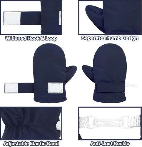 Vista 17 de QikQik Guantes de invierno impermeables para niños pequeños - Guantes de nieve para bebés