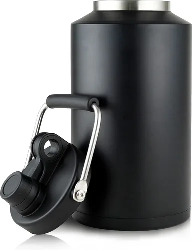 Vista 11 de Botella de agua de 1 galón aislada con popote, botella de agua de acero inoxidable de 128 onzas, boca ancha, doble vacío, apta para lavavajillas