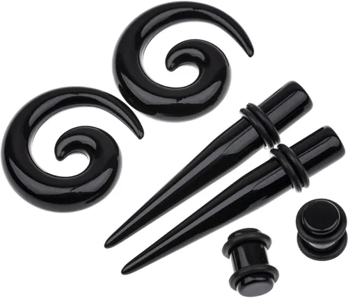 Vista 3 de Memsion Kit de estiramiento de orejas, 54 piezas, 14 calibres 00, kit de piercings