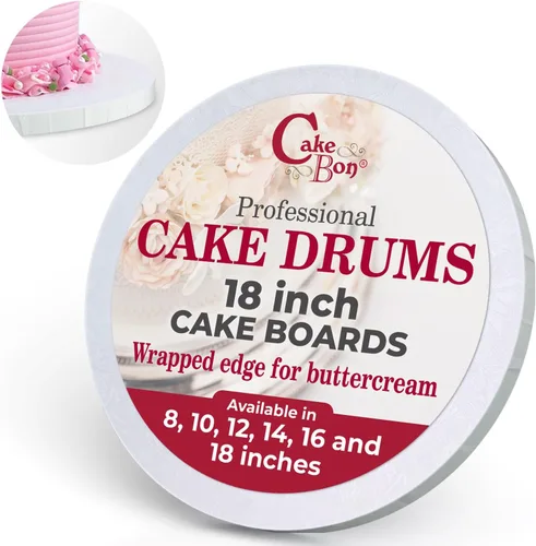 Vista 34 de Cakebon Tablas redondas para tartas – Tambores resistentes de 1/2 pulgada de grosor – Base profesional de 8 pulgadas para bordes totalmente