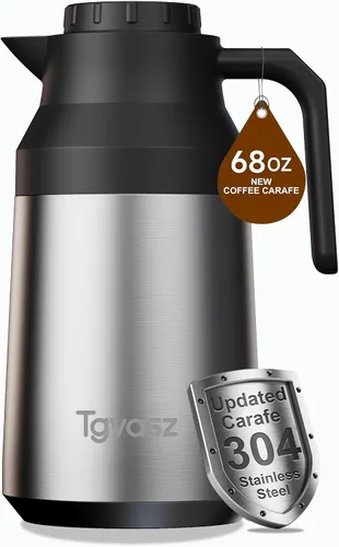 Vista 12 de 2 jarras térmicas de café de acero inoxidable aisladas para líquidos calientes, al vacío, jarra térmica, dispensador de jarra para mantener la leche