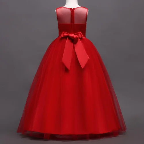 Vista 4 de Little Big Girls'Tulle Retro Vintage - Vestidos con encaje en forma de flores, perfectos para concursos, fiestas, bodas, vestido largo de noche.