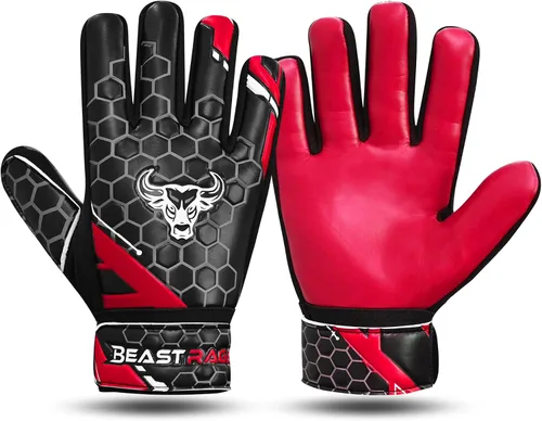 Vista 9 de BEAST RAGE Guantes de portero de fútbol para niños y jóvenes, guantes de portero de fútbol de 0.157 pulgadas (0.157 in) antideslizantes, palma