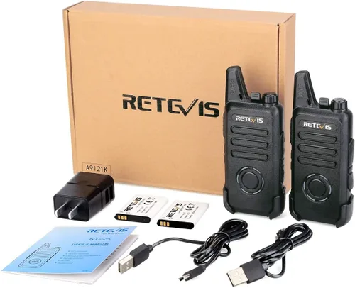 Vista 9 de Retevis RT22S Walkie Talkies recargables, pequeños walkie talkies para adultos, pantalla de señal de canal de alarma VOX, radios bidireccionales