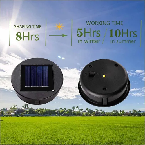 Vista 2 de 2 Pack Solar Lights Replacement with LED Bulbs for DIY Solar Lanterns, 3.2 X 3. X 1 Inches, Perfect for Outdoor Use