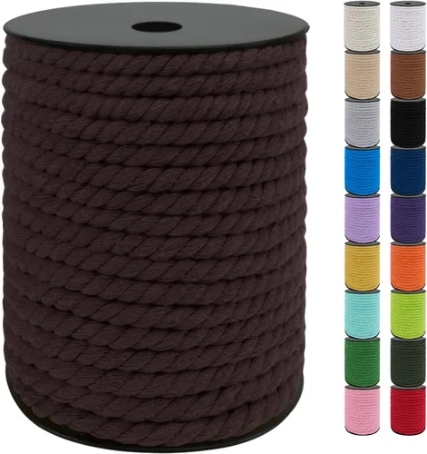 Vista 8 de JeogYong Cordón de algodón de 10mm, 22.86 metros de cuerda natural para macramé, hilo de 3 hebras torcido, cuerda para macramé para manualidades