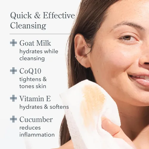 Vista 2 de Beekman 1802 Toallitas faciales – Toallitas desmaquillantes para cara, toallitas de limpieza facial que eliminan el maquillaje y la suciedad