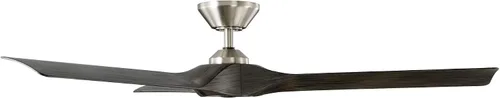 Vista 3 de Torque Smart - Ventilador de techo de 3 aspas para interiores y exteriores, 58 pulgadas, níquel cepillado/ébano con control remoto, funciona
