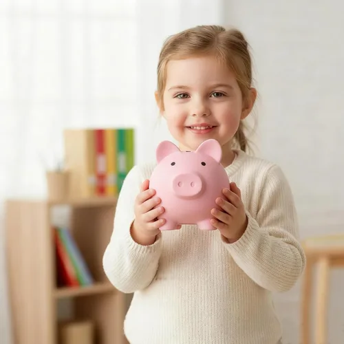 Vista 6 de Alcancía para Sbrvaniy Piggy Coin Banks para niños y niñas, mi primer banco de dinero de plástico irrompible tamaño S/M/L decoración ahorro Navidad