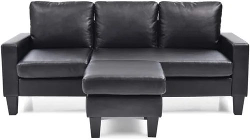 Vista 7 de Glory Furniture Jenna - Sofá de piel sintética en color negro
