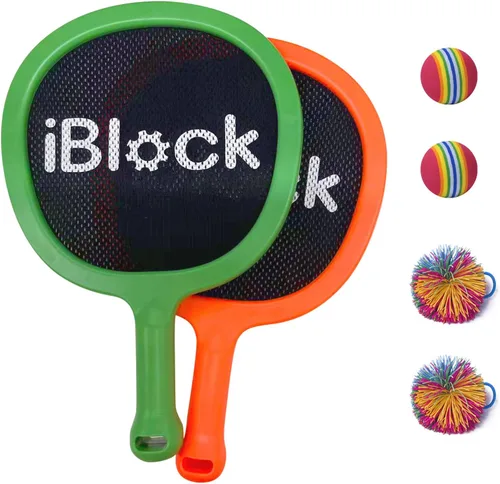 Vista 3 de Pelota de fútbol curvada y paletas portátiles para jugar en interiores y exteriores para niños
