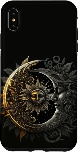 Vista 11 de Moon And Sun Celestial Yin And Yang Leaves Case for iPhone 16