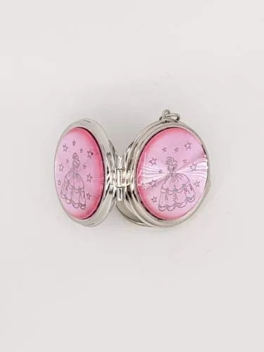 Vista 2 de 24X Quinceañera Rosa/Plata Espejo Compacto Llavero Recuerdos de Dulce 15 Princesas Recuerdos