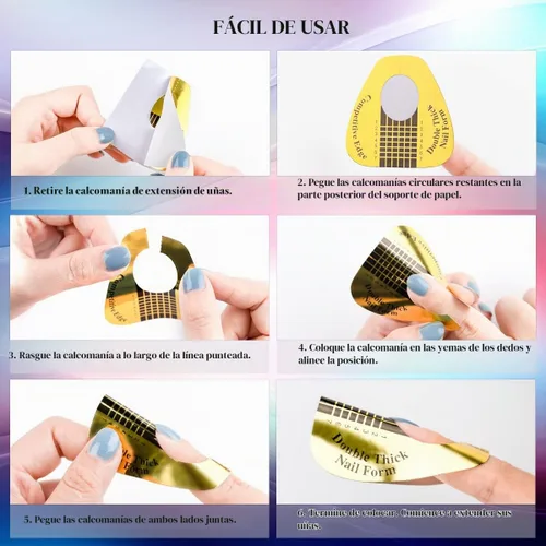 Vista 3 de Subay 200 formas de uñas largas profesionales para uñas acrílicas, uñas de poligel, formas de extensión de uñas gruesas para puntas de arte de uñas