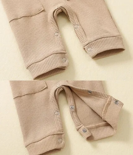 Vista 4 de Feidoog Conjunto de 2 mamelucos de manga larga con botones para bebés y niñas