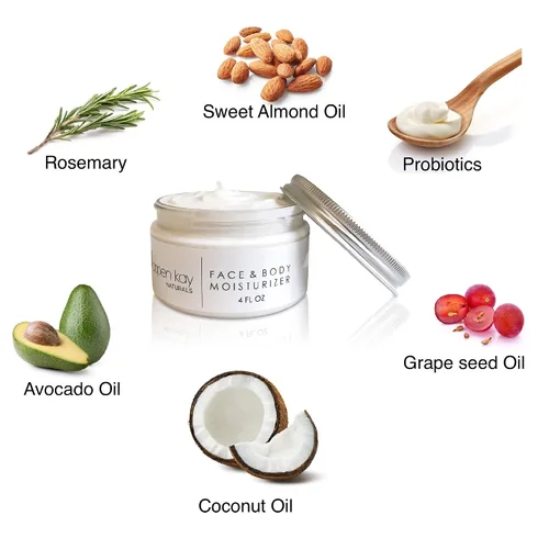 Vista 7 de Aspen Kay Naturals El par perfecto: hidratante natural para rostro y cuerpo para pieles sensibles. (4 onzas) y aceite facial de cúrcuma y rosa