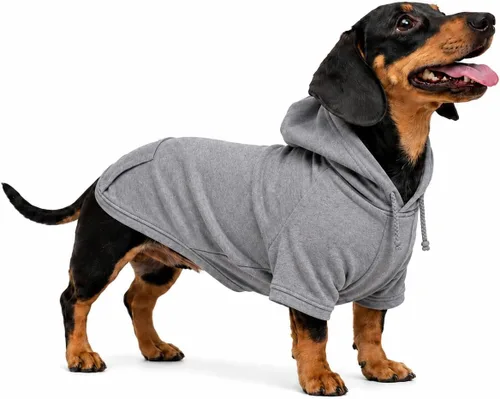 Vista 13 de Lovelonglong Sudadera básica con capucha para perros, 100% algodón, se adapta a perros pequeños, medianos y grandes, color negro, XS