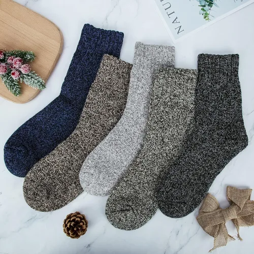 Vista 3 de YSense 5 Pairs Womens Wool Socks Thick Knit Warm Winter Socks Cozy Comfy Socks Gifts for Women
