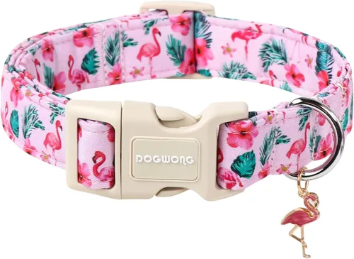 Vista 31 de DOGWONG Collar de Algodón para Perro, Collar para Perro de Cuadros Azules Resistente, Collar Suave y Duradero para Perro Macho, Lindo Collar de A