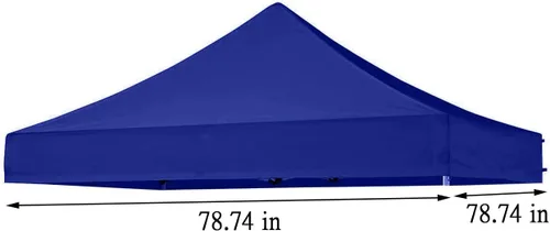 Vista 2 de Toldo de repuesto de 6 x 6 pies, tienda de campaña desplegable para uso comercial, instantáneo, al aire libre, portátil, patio, césped, cenador, Azul