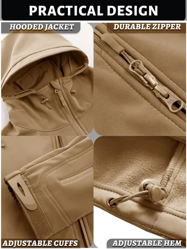 Vista 5 de Tacvasen - Chaqueta militar de operaciones especiales con forro suave, para hombre