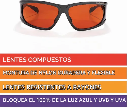 Vista 4 de BluBlocker Gafas de sol Viper 100% protección UV y luz azul. Agarre de goma. Cómodo Negro