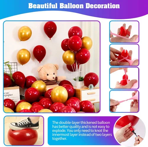 Vista 3 de Kit de 50 globos de amor y globos de corazón y 2000 pétalos de rosa de seda de 42 pulgadas, globos dorados con texto "I Love You", kit de decoración